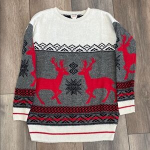 Red and Grey Reindeer Sweater